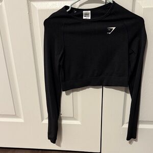 Gymshark Jet Black Long Sleeve Crop Top